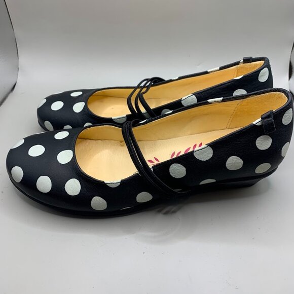 Gudrun Sjoden Black with white polka dot shoes size 38 - Picture 3 of 9
